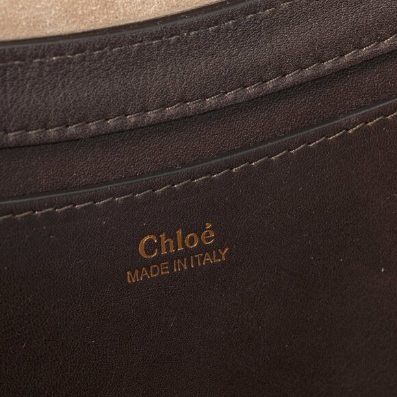 Chloe Kiss Off Brown Leather Green-Strap Shoulder Bag - Picture 12 of 12